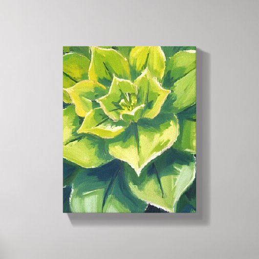 Groene sappige plant schilderij canvas afdruk (Voorkant)