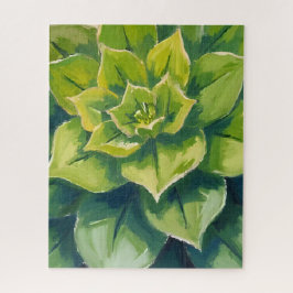 Groene sappige plantenschilderij legpuzzel