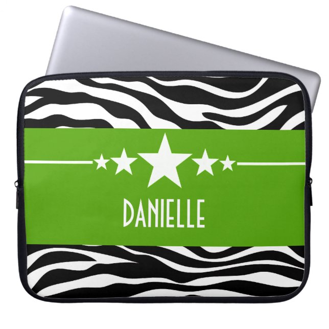 Groene Sassy Star-laptophoes Laptop Sleeve (Voorkant)
