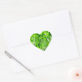 Groene Satijn & Glitz Envelop Afdichtingen of Stic Hart Sticker (Envelop)