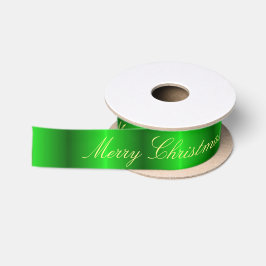 Groene satijn vrolijk kerstfeest satijnen lint