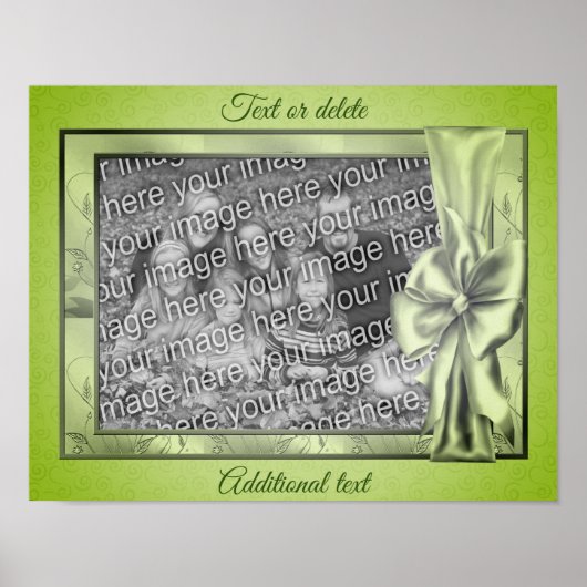 Groene Satijnen Boogframe Maak Je Eigen Foto  Poster (Voorkant)