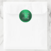Groene Save the Date Enveloppegel Ronde Sticker (Tas)