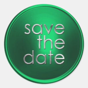 Groene Save the Date Enveloppegel Ronde Sticker