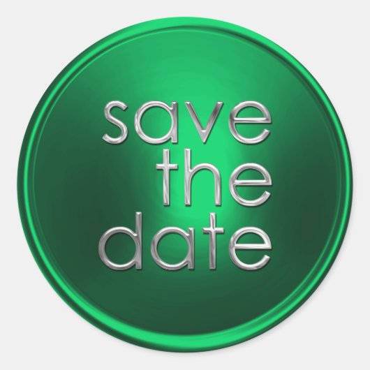 Groene Save the Date Enveloppegel Ronde Sticker (Voorkant)