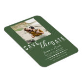 Groene Save the Date Foto Huwelijk Magneet (Rechterzijde)
