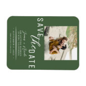 Groene Save the Date Foto Huwelijk Magneet (Horizontaal)