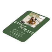 Groene Save the Date Foto Huwelijk Magneet (Linkerzijde)