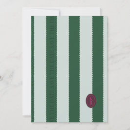 Groene Save The Date met geschulpte rand Kaart