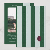 Groene Save The Date met geschulpte rand Kaart (Voorkant / Achterkant)