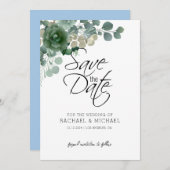 Groene Save the Date Uitnodiging Sjabloon (Voorkant / Achterkant)