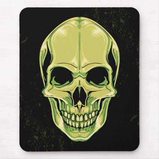 Groene Scale schedel op achtergrond van grunge Muismat (Voorkant)