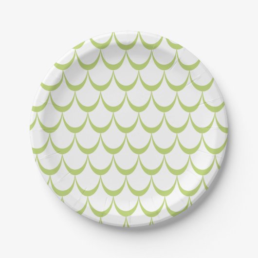 Groene Scallop Patroon Papier Borden Papieren Bordje (Voorkant)