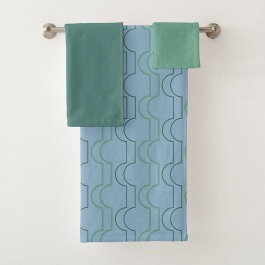 Groene Scallops Bath Towel set Bad Handdoek (Insitu)