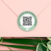 Groene Scan om toegang te krijgen tot de trouwwebs Ronde Sticker