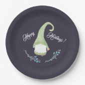 Groene Scandinavische feestdag Borden Papieren Bordje (Voorkant)