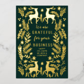 Groene Scandinavische noordse rendierindustrie Folie Feestdagenkaart (Voorkant)