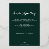 Groene Scandinavische noordse rendierindustrie Folie Feestdagenkaart (Achterkant)