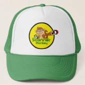 Groene Scanner Monkey Trucker Hat Pet (Voorkant)