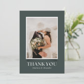 Groene Schaduw Effect Foto Huwelijk Dank u KAART (Staand voorkant)