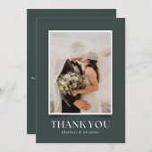Groene Schaduw Effect Foto Huwelijk Dank u KAART (Voorkant / Achterkant)