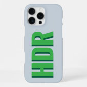 Groene Schaduw Monogram patroon met Naam iPhone Hoesje (Achterkant)
