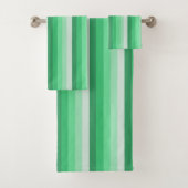Groene schaduwstrepen bad handdoek (Insitu)