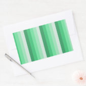 Groene schaduwstrepen rechthoekige sticker (Envelop)