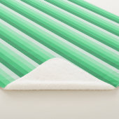 Groene schaduwstrepen sherpa deken (3/4)