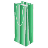 Groene schaduwstrepen wijn cadeautas (Achterkant Gekanteld)