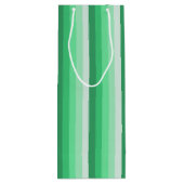 Groene schaduwstrepen wijn cadeautas (Achterkant)