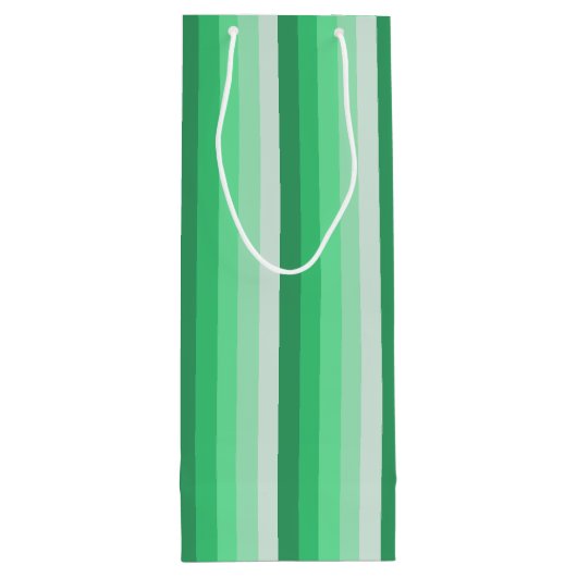 Groene schaduwstrepen wijn cadeautas (Achterkant)