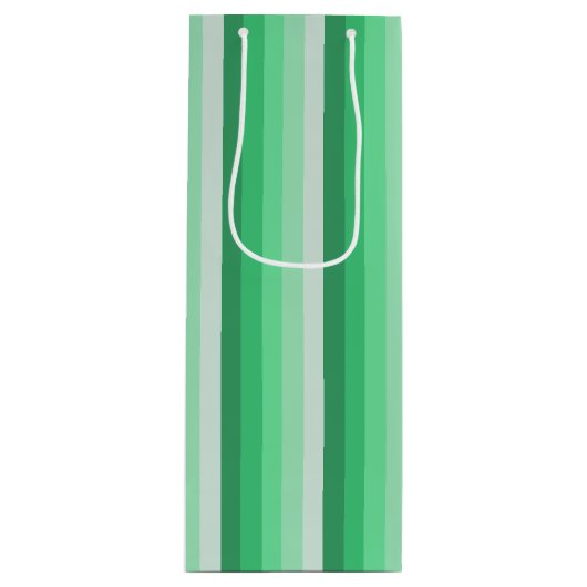 Groene schaduwstrepen wijn cadeautas (Voorkant)
