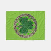 Groene schamsteen op Keltische knots fleece Blanke (Voorkant (Horizontaal))