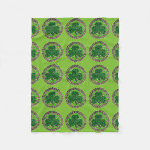 Groene schamsteen op Keltische knots fleece Blanke Deken