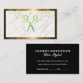 Groene Scharen | Marmer | Goud Metaal Afsprakenkaartje (Voorkant / Achterkant)