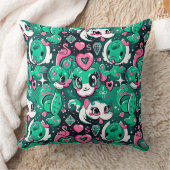 Groene schattige cartoon fancy tekens, draken, vla kussen (Deken)