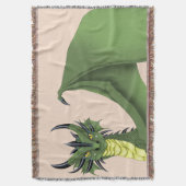 Groene Schattige Draak Portret Perzik Fantasie Deken (Voorkant Verticaal)