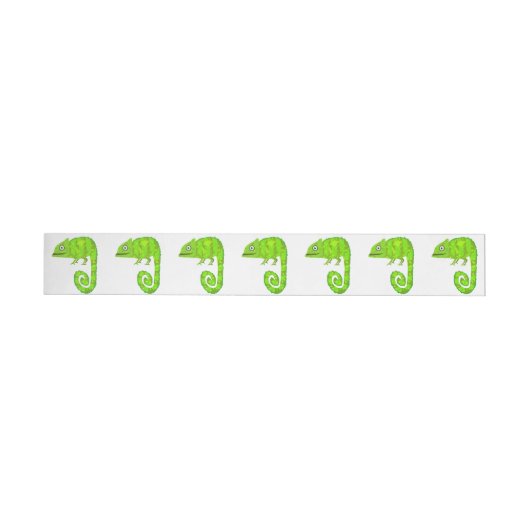 Groene schattige kameleon adreslabel wikkel (Individueel)