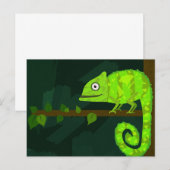 Groene schattige kameleon advieskaart (Voorkant / Achterkant)