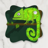 Groene schattige kameleon bedankjes labels (Achterkant)