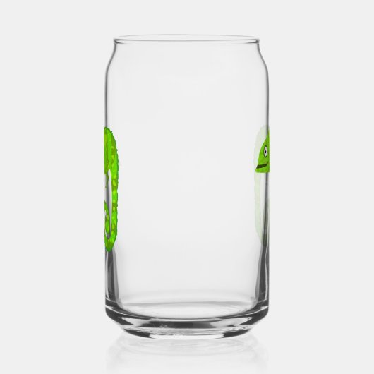 Groene schattige kameleon blikvorm glas (Rechts)