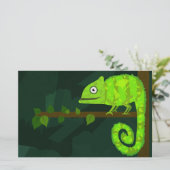 Groene schattige kameleon briefpapier (Staand voorkant)