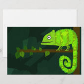Groene schattige kameleon briefpapier (Voorkant / Achterkant)