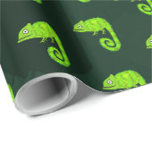 Groene schattige kameleon cadeaupapier (Rol Hoek)
