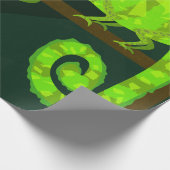 Groene schattige kameleon cadeaupapier (Hoek)