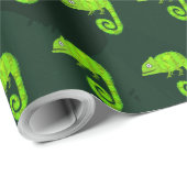Groene schattige kameleon cadeaupapier (Rol Hoek)