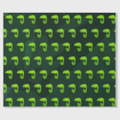 Groene schattige kameleon cadeaupapier (Vlak)