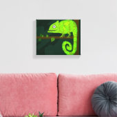 Groene schattige kameleon canvas afdruk (Insitu (Woonkamer))