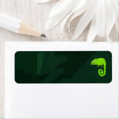 Groene schattige kameleon etiket (Insitu)